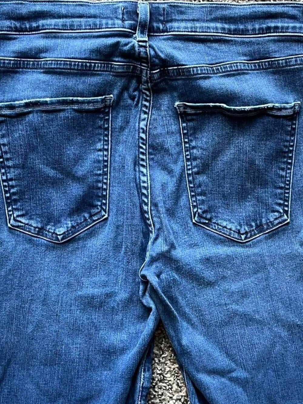 Agolde Blue Denim Straight Leg High Waisted Jeans Size 30 Distressed Feminine - Picture 7 of 7